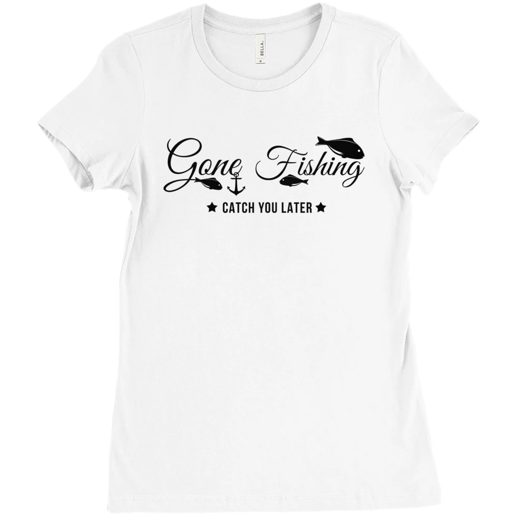 Thefishingshop Gone Fishing Women's T-Shirt Casual Wear 3 Thefishingshop Gone Fishing Women's T-Shirt Casual Wear