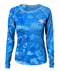 Salty Scales Womens Camo Fishing Sun Shirt