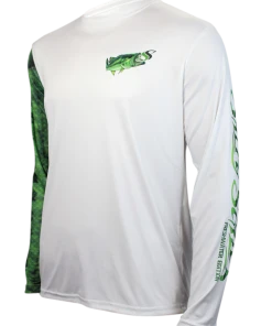 Salty Scales Largemouth Bass Long Sleeve Scale Sun-Shield Performance Gear