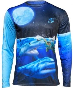 Salty Scales Mens Shark Performance Long Sleeve