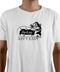 Thefishingshop Hookin' Ain't Easy Men's T-Shirt Casual Wear