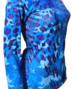 Salty Scales Performance Shirts Womens Camo Purple Fishing Sun Shirt